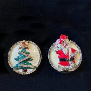 Christmas clip-on earrings by Lunch at the Ritz